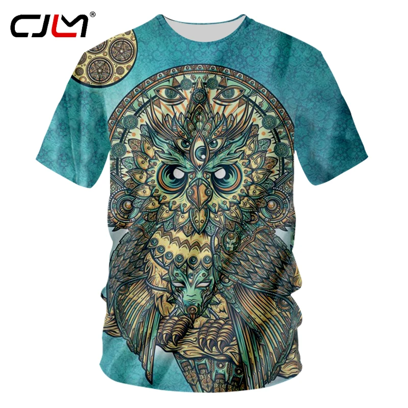 CJLM 2018 Новая модная Винтажная летняя футболка мужская одежда топы Животные Сова