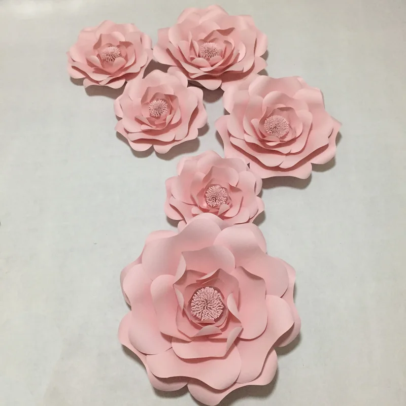 6 шт. детские розовые гигантские бумажные цветы для девочек вечеринки свадьбы