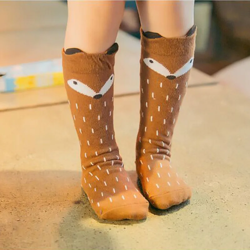 

Unisex Baby Knee Socks Fox Pattern Anti-slip Newborn Baby Stockings For Baby 0-24 Months Toddler Winter Socks CL1018
