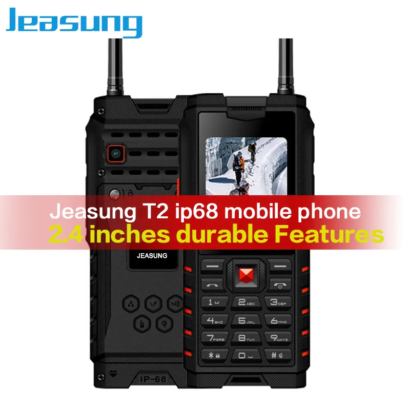 Jeasung T2 ip68 мобильный телефон 2 4 дюймов прочные функциональные телефоны 2G рация 4500