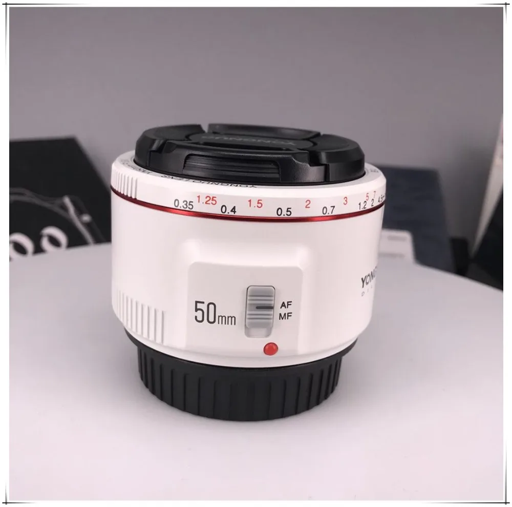 Объектив YONGNUO YN50mm F1.8 II с большой апертурой и автофокусом белый для Canon с эффектом боке объектив камеры EOS 70D 5D II 5D3 600D DSLR