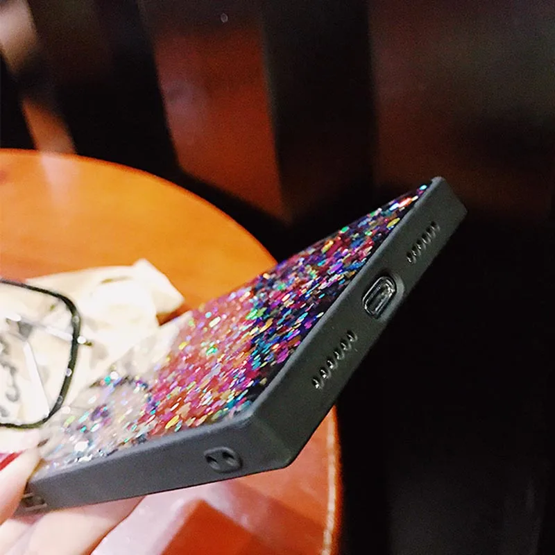 Роскошный цветной чехол в горошек с блестками для iphone X XR XS MAX мягкий из ТПУ 7 8 Plus