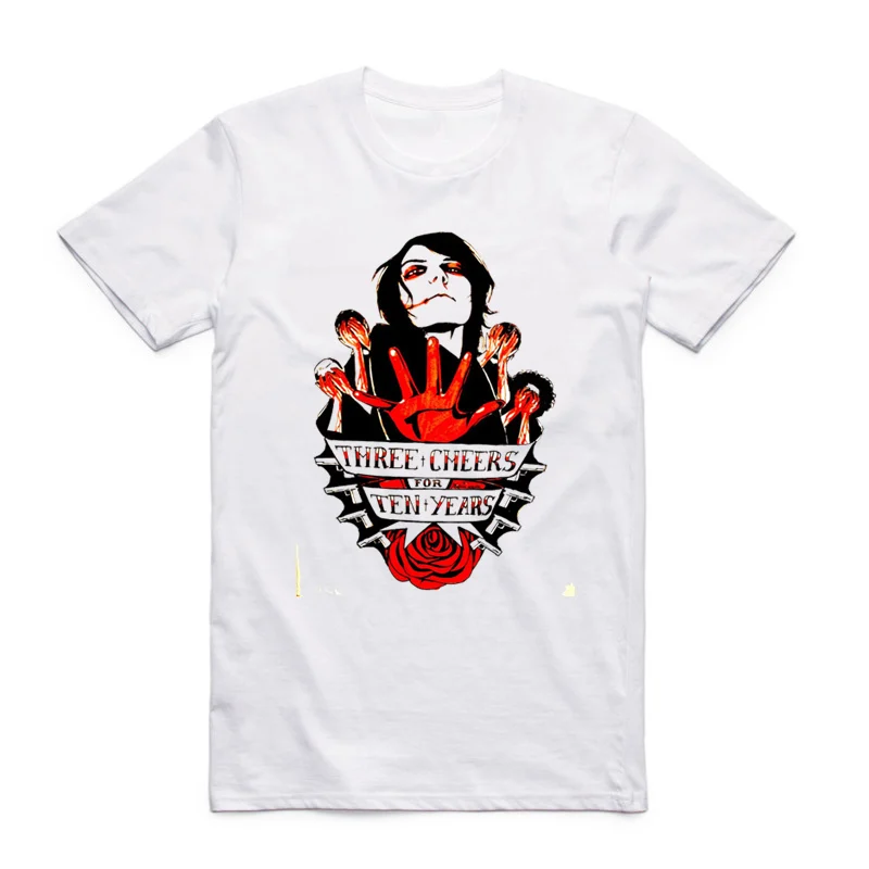 Asian Size Men Women Printing Punk Band My Chemical Romance T-shirt Summer Casual O-Neck Short Sleeves Polyester HCP4076 | Мужская