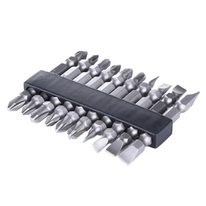 Набор насадок для электрической отвертки PH2, с шестигранным хвостовиком 14 дюйма, с противоскользящим покрытием, длина 65 мм, двусторонний, 10 шт., NG4S