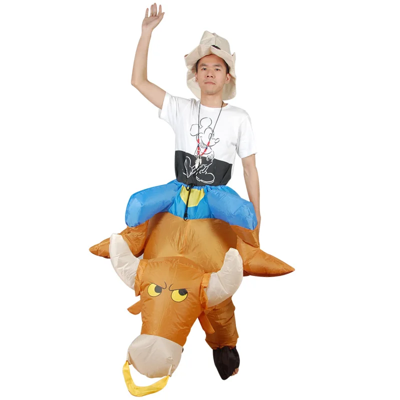 Ride on cattle Надувные костюмы для взрослых, вечерние костюмы для косплея, нарядное платье, комбинезон с животными, костюмы на Хэллоуин для женщин - Цвет: Ride on cattle