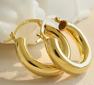 gold Новинка года. Серьги-кольца Huggie из чистого серебра 925 пробы. Серьги для женщин. Ювелирные изделия из стерлингового серебра - Окраска металла: gold