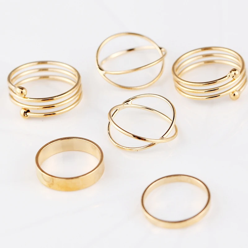 6 шт. набор колец золотого цвета в стиле ретро|ring for|rings for girlsart ring |