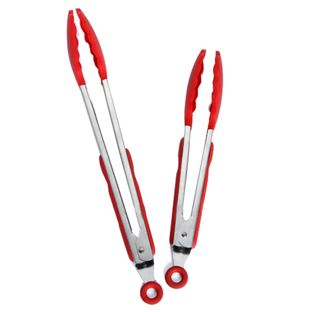 2 шт. силиконовые щипцы из нержавеющей стали кухонная утварь 9 дюймов и 12 кухонные