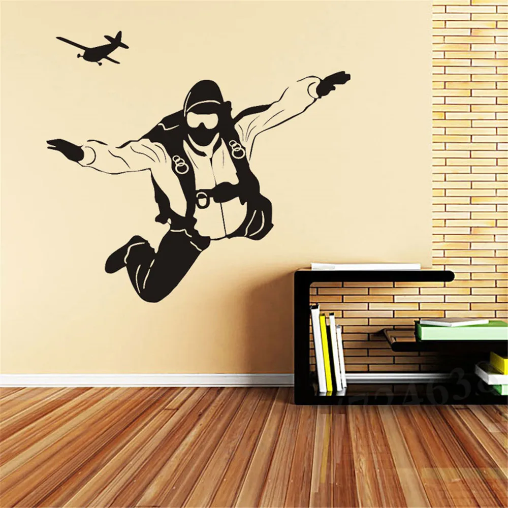 Наклейки на стену для экстремального спорта прыжков с парашютом украшение