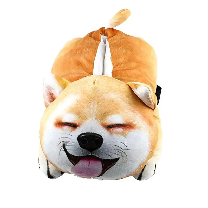 Akita Портативный 3D мультфильм животных Форма плюшевый автомобиль коробка салфеток держатель для салфеток авто солнцезащитный щиток для салона сиденья подлокотник подголовник бумажная коробка подушка - Название цвета: Akita