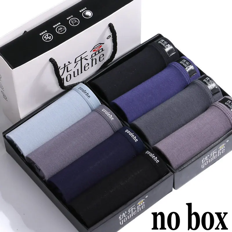 J 8PCS no box Youlehe, 8 шт., боксеры, нижнее белье, ультра-мягкие мужские боксеры, шорты, сексуальные, размера плюс, мужские трусы, удобные, Homme Cueca, Прямая поставка - Цвет: J 8PCS no box