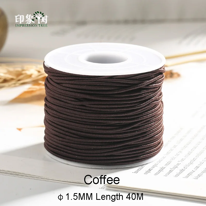 Coffee 1.5MM 0,8/1,0/1,2/1,5 мм высокие Стретч эластичный шнур круглого поделки своими руками браслет Цепочки и ожерелья ювелирных изделий, украшенных бисером нить 40092 - Цвет: Coffee 1.5MM