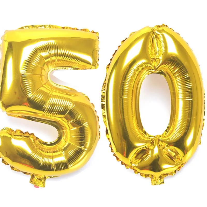 32 inch balloon 50 Номер воздушный шар "Конфетти" 30 40 50 60 30th 40th 50th 60th День Рождения вечерние Юбилей Настольный разброс центральным Свадебные украшения - Цвет: 32 inch balloon 50