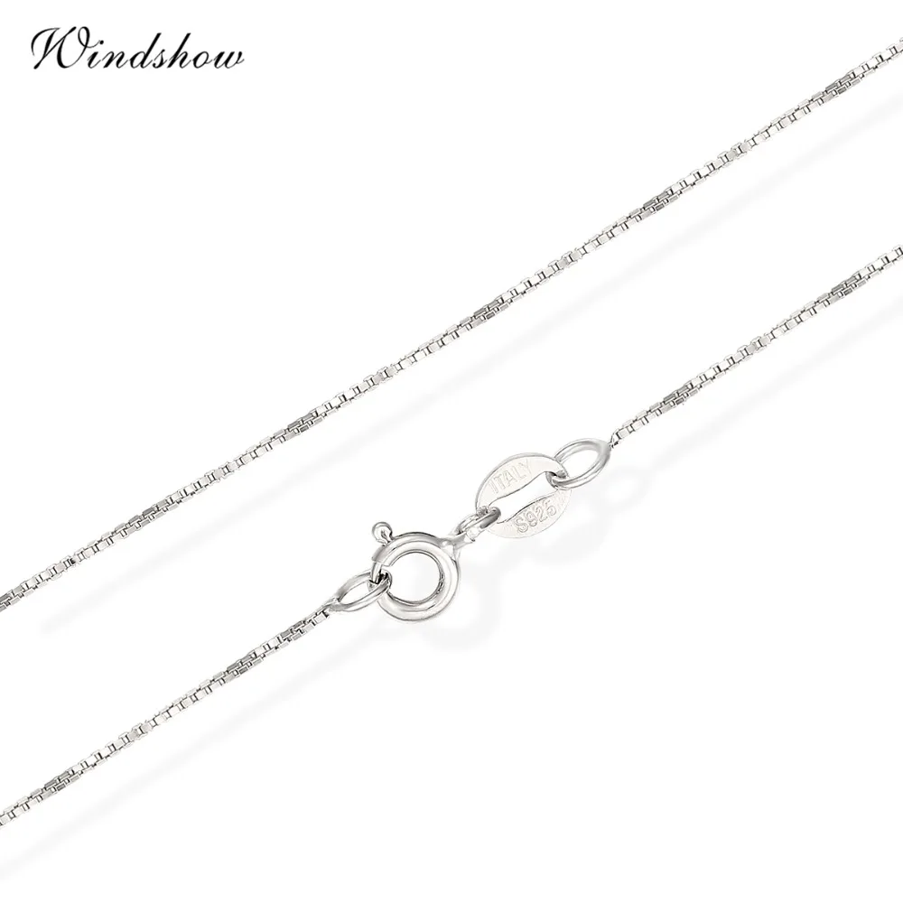 Ожерелье из серебра 925 пробы с тонкой цепочкой длиной 35 80 см|chain necklace|necklace womenbox chain |