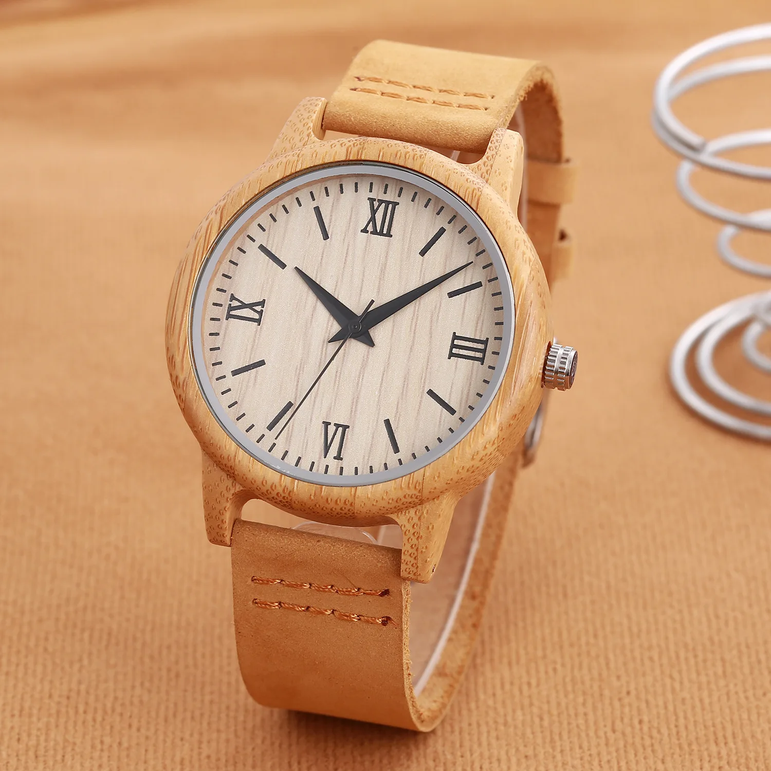 Роскошные мужские и женские часы из бамбукового дерева Модные кварцевые простые