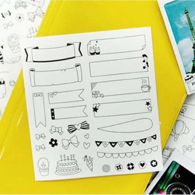 6 шт. милые Креативные DIY наклейки для общения ручная роспись дневник можно писать