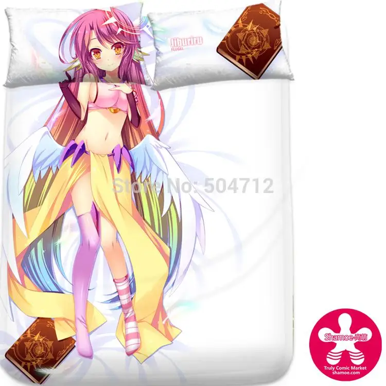 Японское аниме мультфильмы No Game Life Jibril молочный Шелковый чехол на матрас