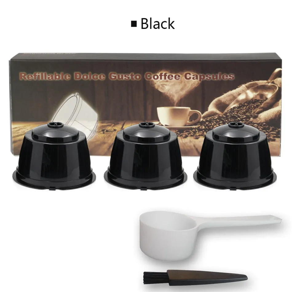 TTLIFE Новые 3 шт. многоразового combinacapsule Кофе капсула nescafe 6 цветов Dolce Gusto многоразового пользования combinacapsule капсулы 1 ложка+ 1 щетка