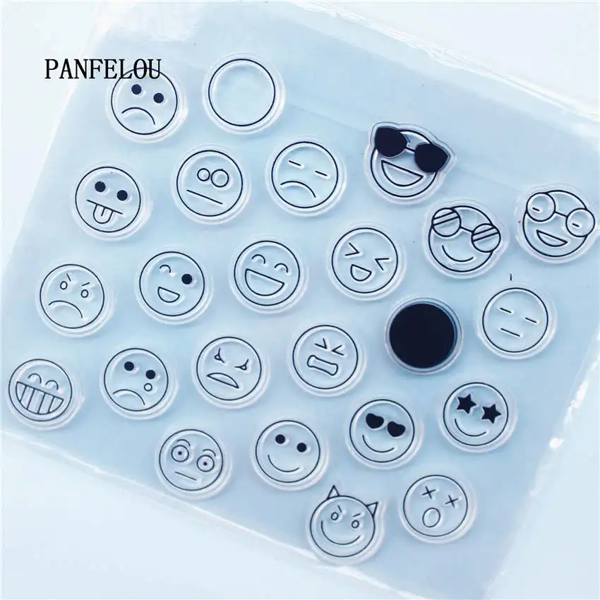 PANFELOU Face smiling face Transparent Silicone Rubber Clear Stamps cartoon for Scrapbooking/DIY Easter wedding album