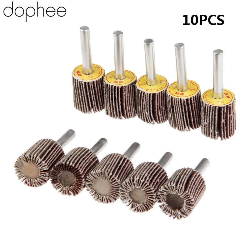 Dremel аксессуары вышлифовка, полирование кожаным кругом шлифование наждачной бумагой лепестковый круг головки блока цилиндров 20 мм+ оправки 6 мм для мини-дрели роторные инструменты, на рост от 80 до Грит 10 шт