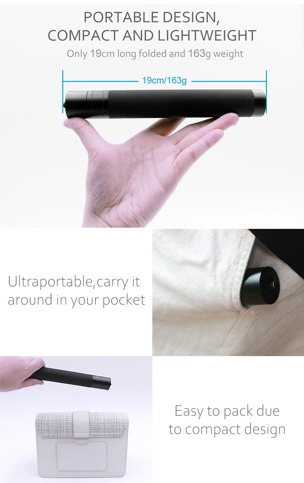 OSMO Pocket/Insta360 One X Расширение селфи палка полюс стержень масштабируемый для DJI OSMO Mobile 2 Zhiyun аксессуары