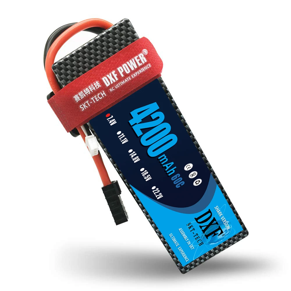DXF 2S RC Lipo батарея 7 4 v 4200mAh 60C Max120C для самолетов Quadcopter дронов вертолета автомобиля