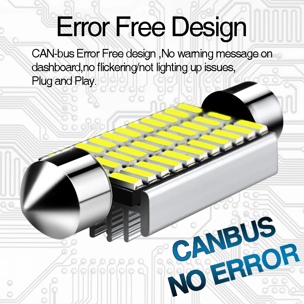 Автомобильные светодиодсветодиодный лампы Xukey CANBUS Festoon C5W 31 мм 36 39 41 верхние белые