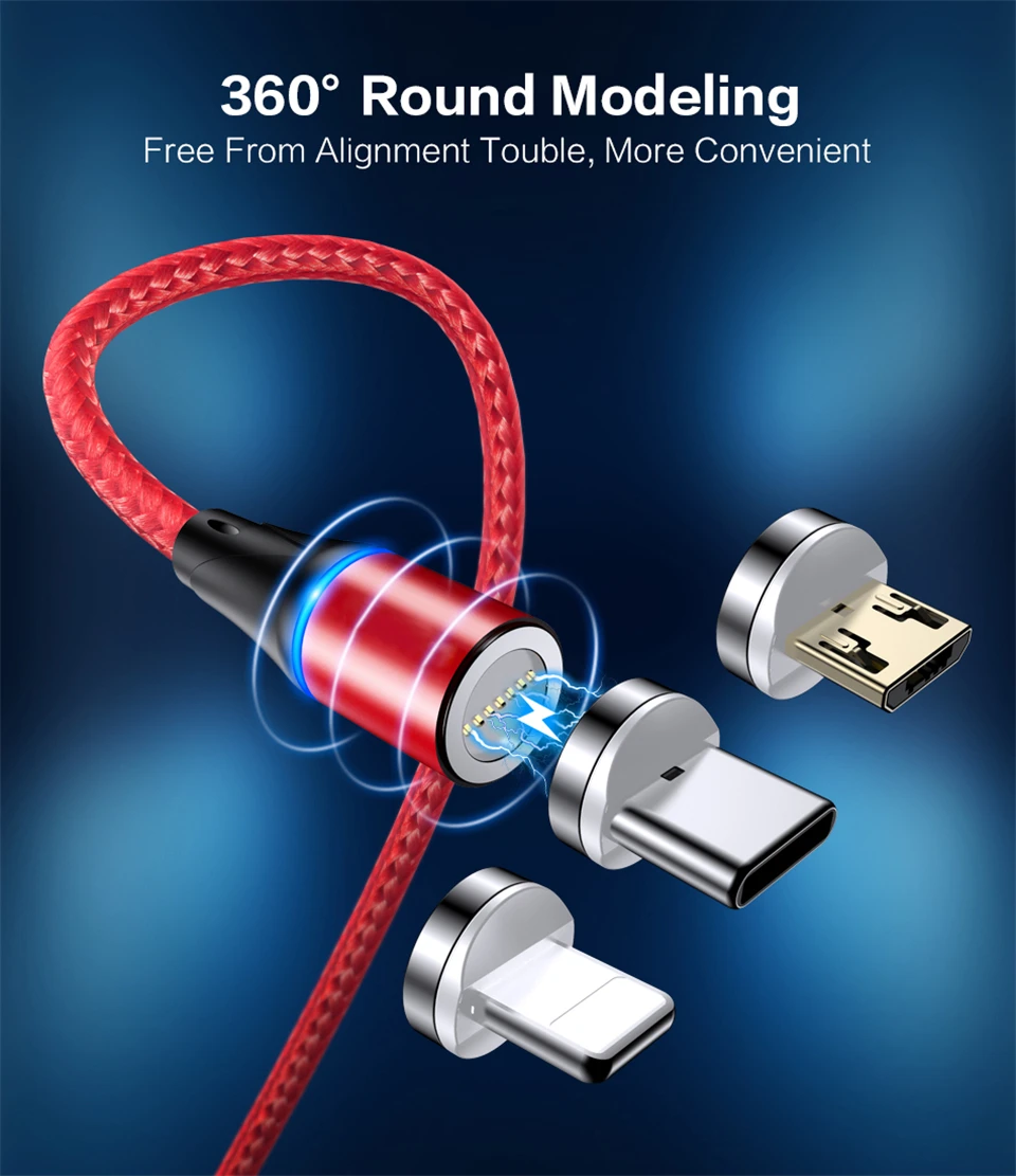 Магнитный кабель 3A Micro Usb кабель для быстрой зарядки телефона Usb кабель для передачи данных type-C магнитное зарядное устройство Usb-c для iPhone huawei xiaomi