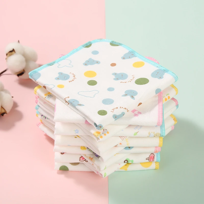 newborn babyHigh density cotton printed gauze handkerchief baby towel mouth water feeding 6 layer 30*30CM | Детская одежда и обувь