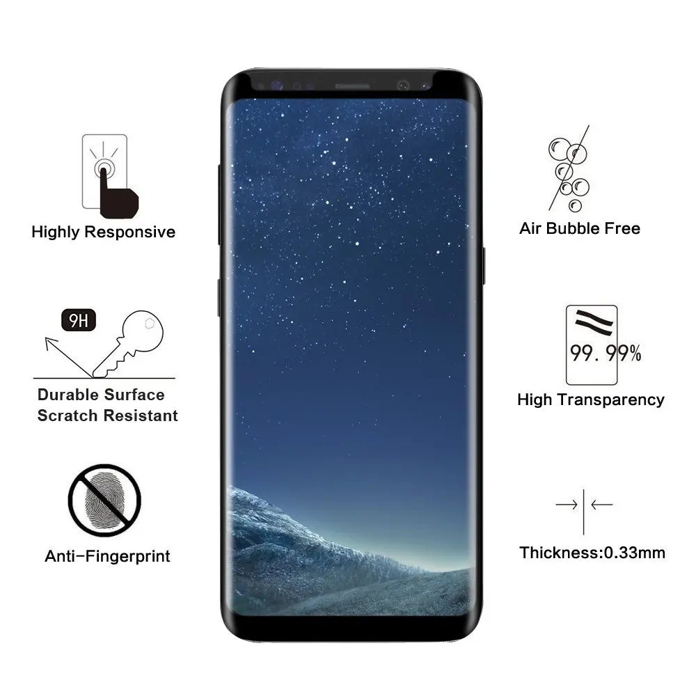 Маленькая версия закаленное 3d стекло с изогнутыми краями для Samsung Galaxy S8 защитная