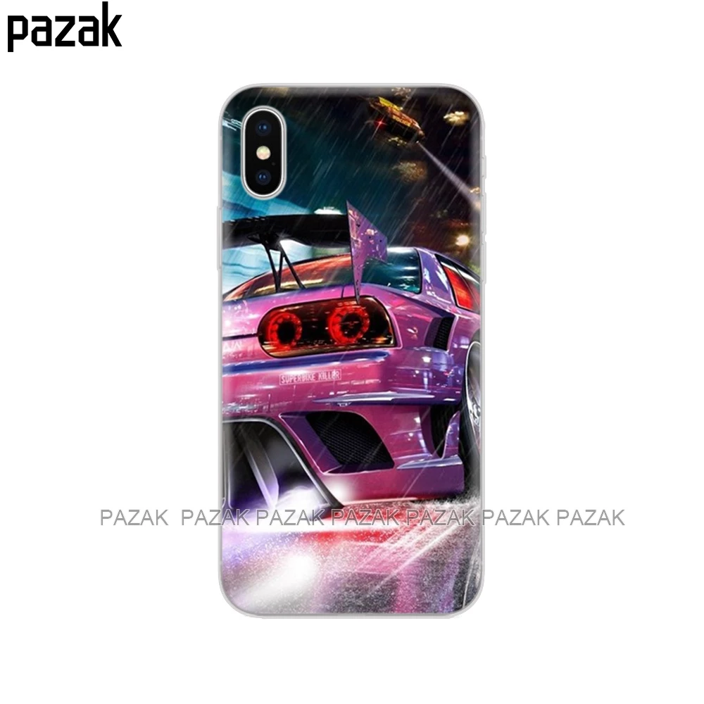 Силиконовый чехол для Iphone xs max 6 X XS XR 8 7 6s 5 5S SE Plus 10 чехол для телефона etui Бампер Мягкий ТПУ чехол крутой спортивный Автомобильный дизайн - Цвет: 61492