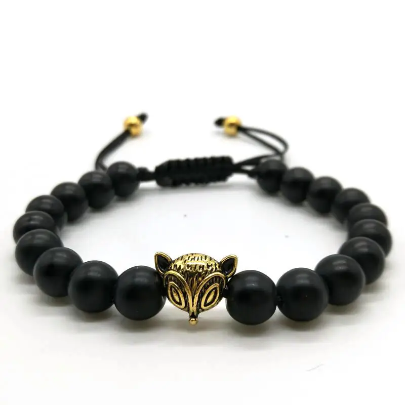 Унисекс черный матовый камень браслеты для женщин ювелирные изделия