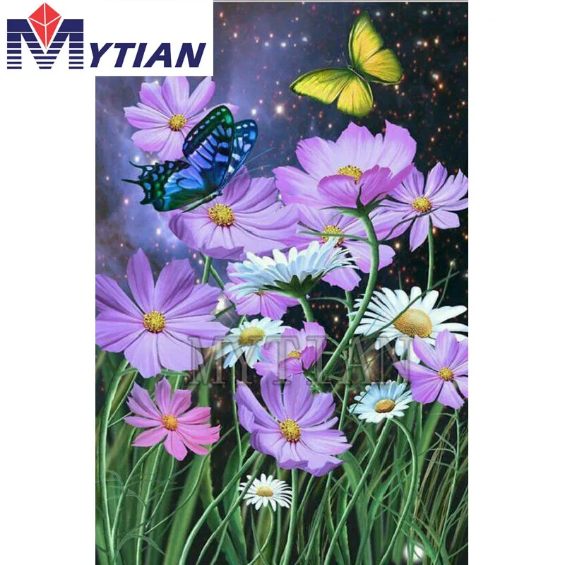 

5d полноразмерная Алмазная картина «сделай сам», вышивка крестиком, Бабочка, алмазная вышивка, цветы, круглая Алмазная мозаика, вышивка, Деко...