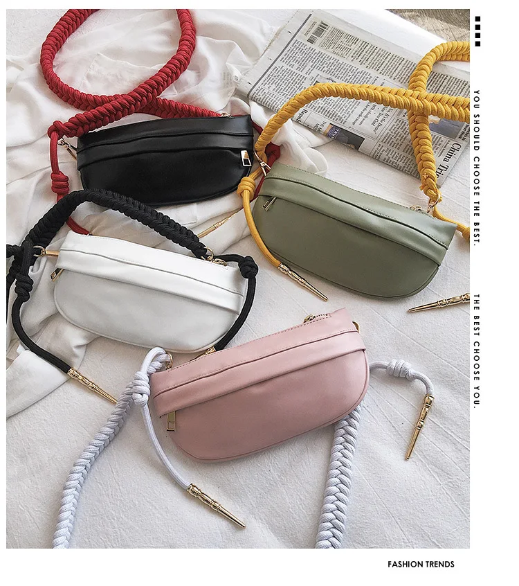 Модная кожаная нагрудная сумка женский модный ремень сумка поясные сумки дизайнерские портативные поясные сумки маленькие однотонные вместительные сумки Повседневная сумка через плечо