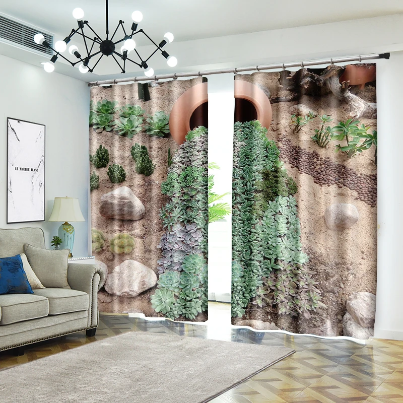 3d цифровая печать фото занавески затемненные растения шифон Пряжа