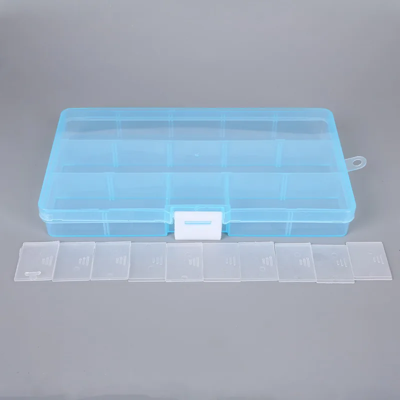 Пластиковый Регулируемый Прозрачный чехол для хранения колец и сережек 15 ячеек |