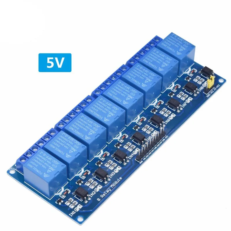 Релейный модуль 5 в 1 2 4 6 8 каналов с оптроном релейный выход для arduino|Аксессуары
