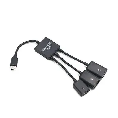 3 в 1 Многофункциональный двойной микро USB хост OTG концентратор адаптер кабель