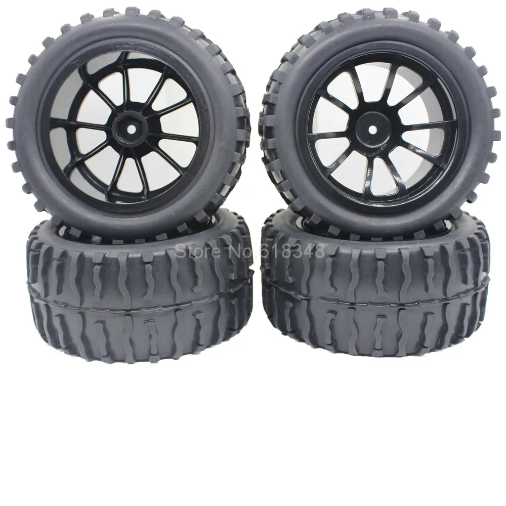 4x RC грузовые шины губка и колеса обода вставляется для 1/10 HSP Himoto Redcat AMAX Exceed HPI Off Road