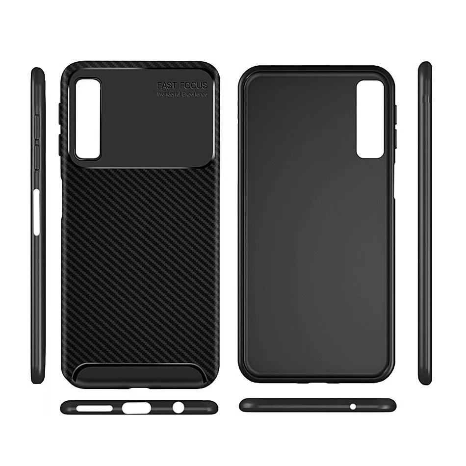 Силиконовый чехол для Samsung Galaxy A7 2018 A750 A10 A20 A30 A40 A50 A60 A70 M10 M20 M30 A6 + из углеродного