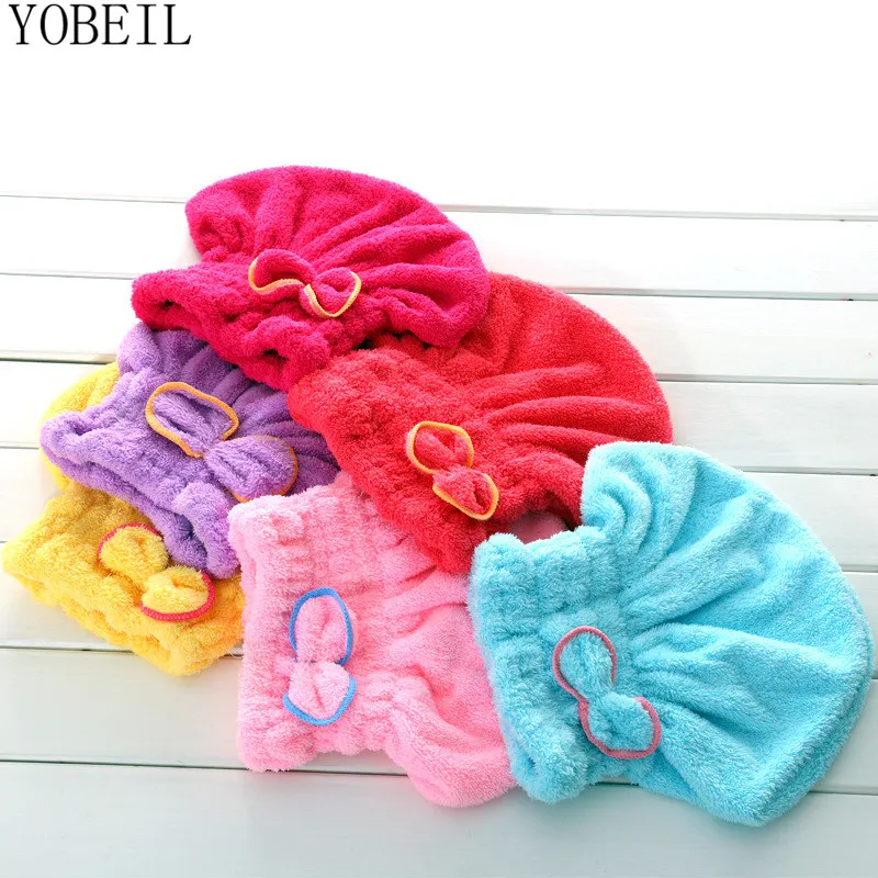 New Hair Towel Ян коралловые бархат сухие волосы крышка увеличить толстый лук кашемир