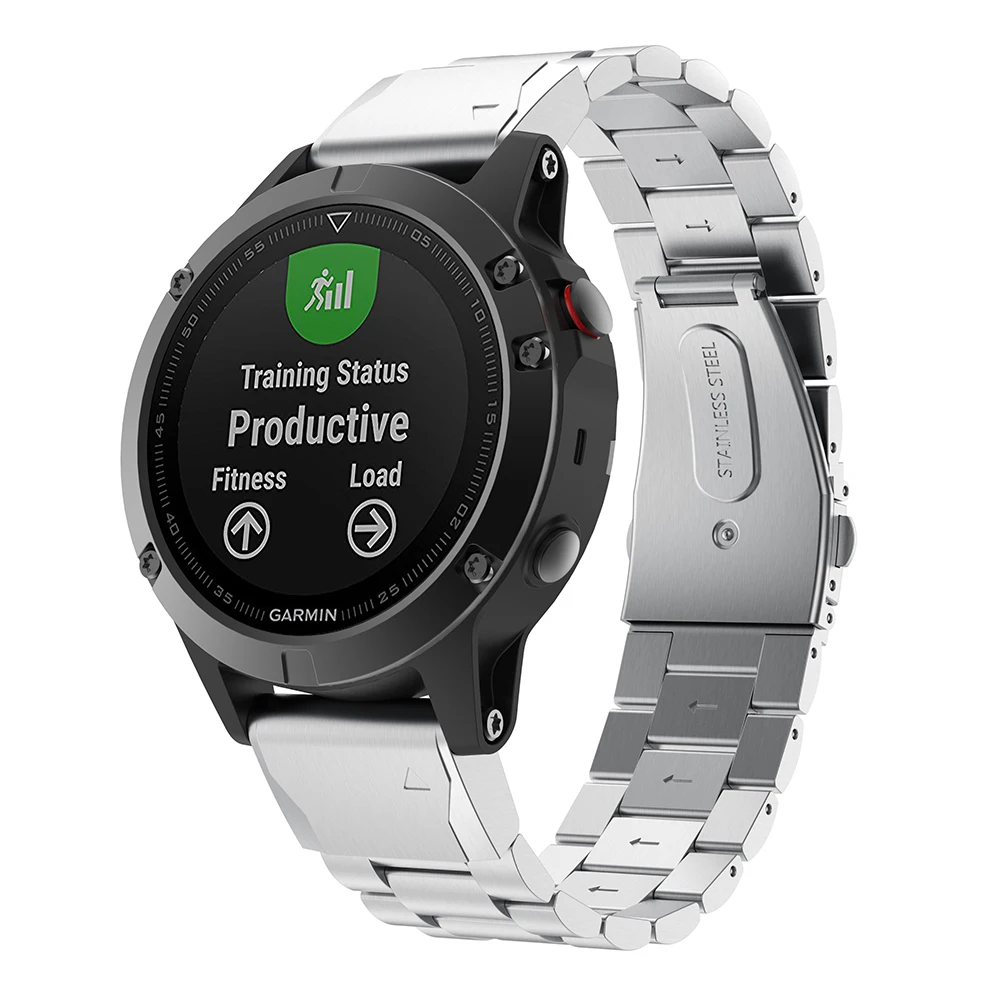 Сменный металлический ремешок для часов Garmin Fenix 5/5 Plus из нержавеющей стали