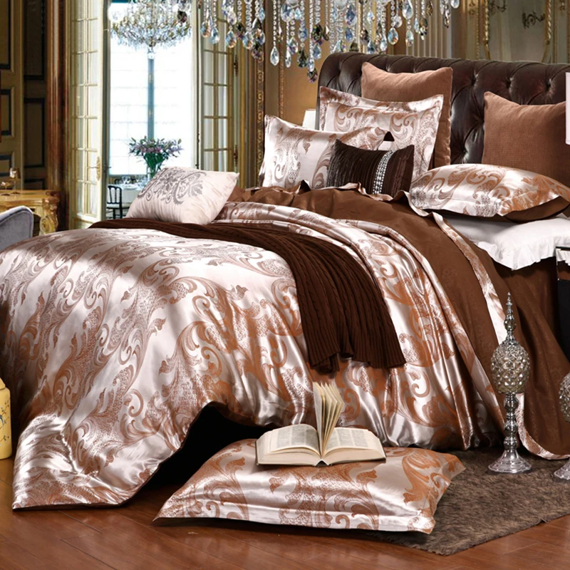 Роскошные комплекты постельного белья жаккард queen/King size Пододеяльник Набор