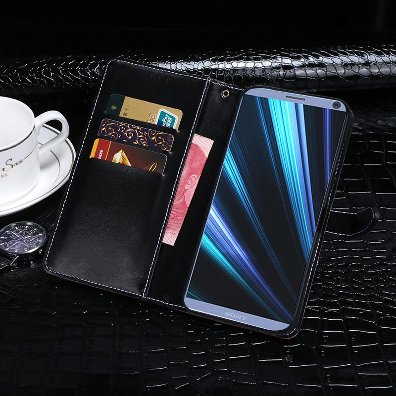 Чехол для Sony Xperia XA3 5 9 дюйма высокое качество роскошный крокодиловый Флип чехол из