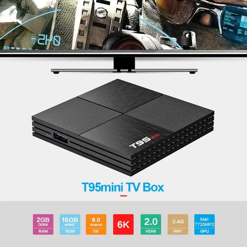 Android tv Box 6K Smart tv Box T95 MINI 2G+ 16G Android 9,0 H6 WiFi четырехъядерный 3D медиаплеер Android tv приставка