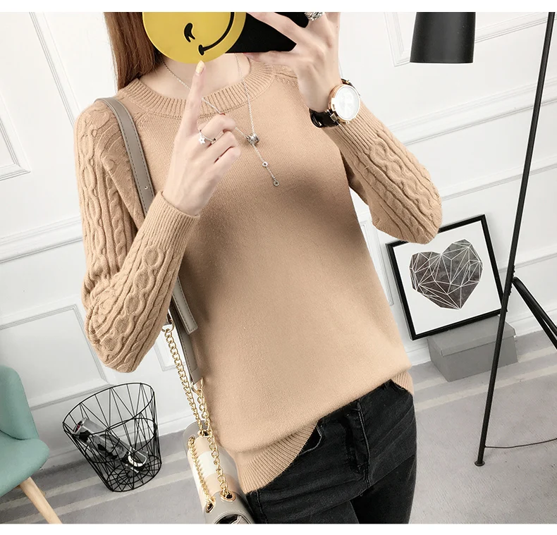 Лидер продаж женский свитер RLYAEIZ Осень-зима 2017 повседневные пуловеры с круглым