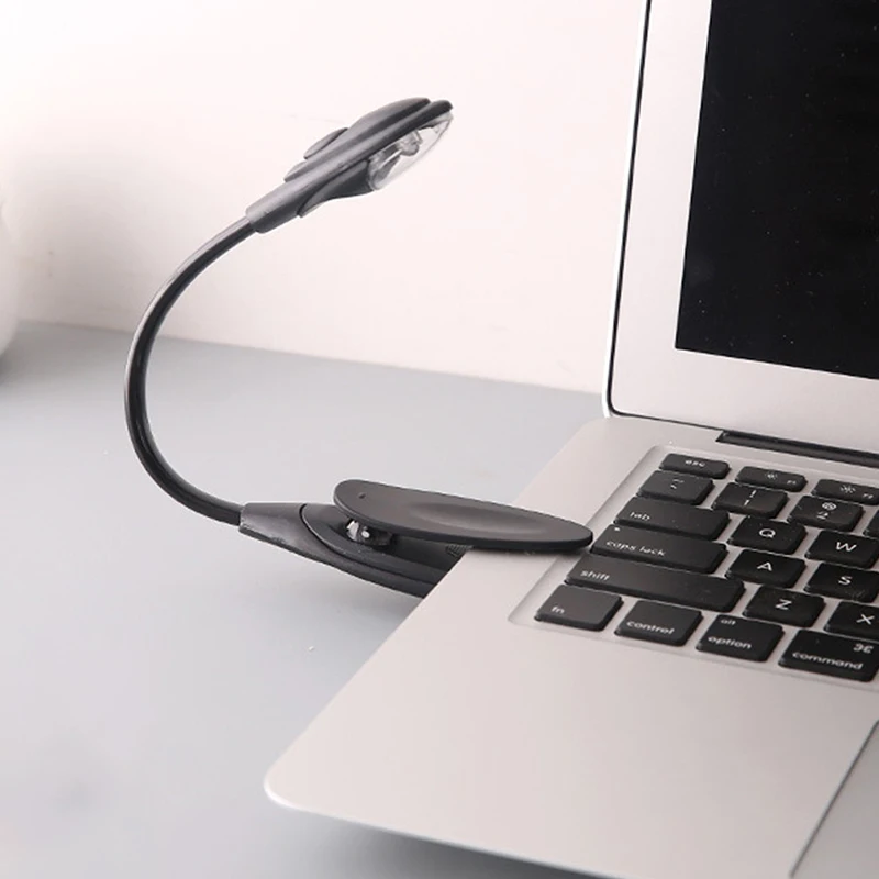New Portable Led Book Light Mini Clip-On Flexible Bright Lamp Lights Reading Lamps Travel Bedroom Reader Christmas Gifts