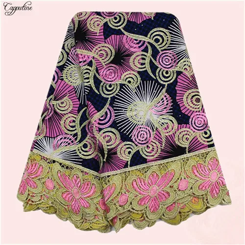 Excellent African veritable batik ankara wax lace fabric with water soluble for lady dress SLW93(6yards/lot) | Дом и сад