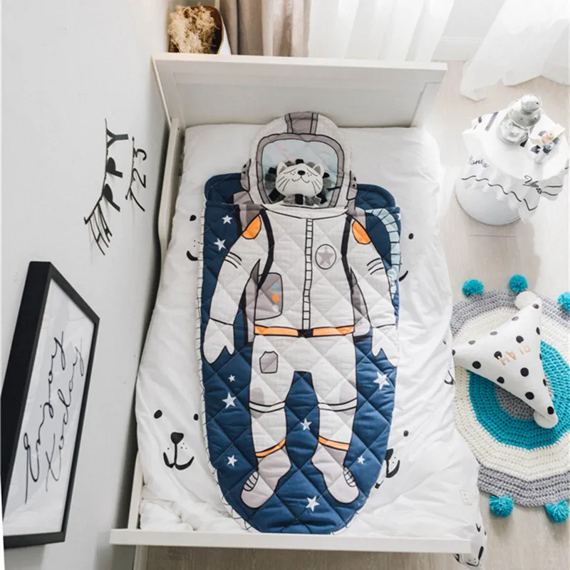space man Домашний спальный мешок для детей, чистый хлопок, для мальчиков и девочек, fleabag, с мультяшным принтом «mothercare», для детей 0-8 лет, 70*150 см - Цвет: space man