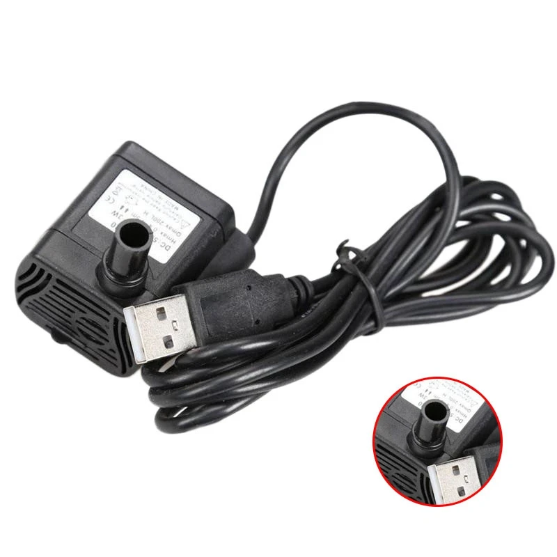 Ультра-тихий мини Бесщеточный Usb водяной насос 5В 70 см погружной фонтан